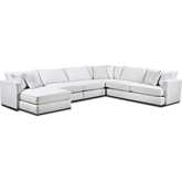 Finley Sectional Sofa with Left Facing Chaise in Glacier Off White Chenille Fabric